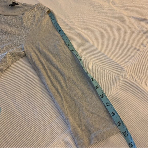 J. Crew long gray sleeve embroidered top. Large - Picture 8 of 10
